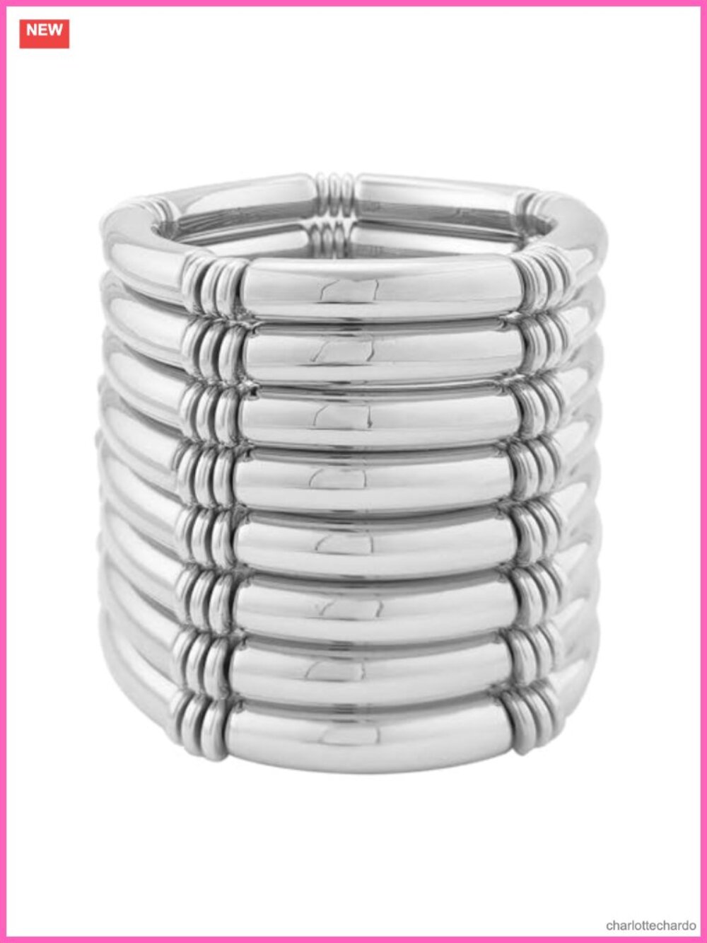 8PCS Gold Chunky Bangle Bracelet Set Stretch Open Cuff Stackable